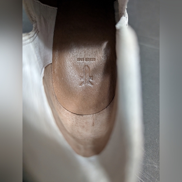 Frye Reina White Leather Pointed Toe Western Block Stack Heel Ankle Booties 9.5M - Picture 5 of 16